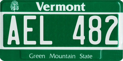 VT license plate AEL482