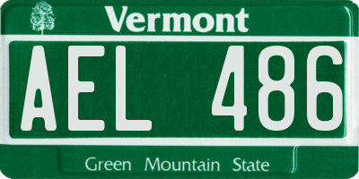 VT license plate AEL486