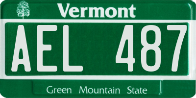 VT license plate AEL487