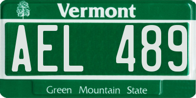 VT license plate AEL489