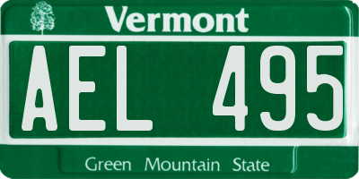 VT license plate AEL495