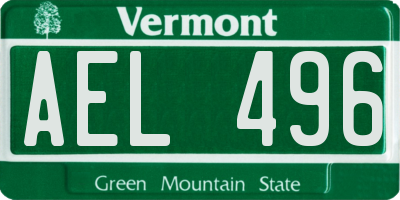 VT license plate AEL496