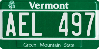 VT license plate AEL497