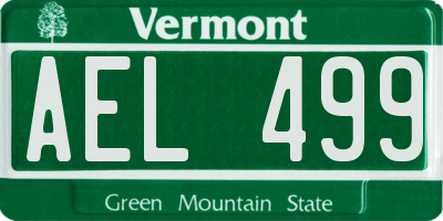 VT license plate AEL499