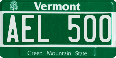 VT license plate AEL500