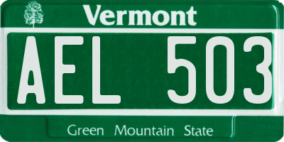 VT license plate AEL503