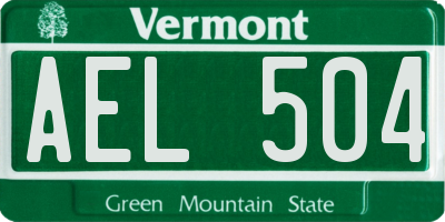 VT license plate AEL504