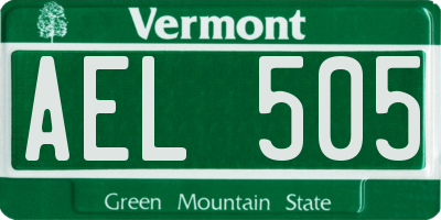 VT license plate AEL505