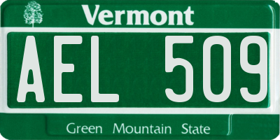 VT license plate AEL509