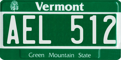 VT license plate AEL512