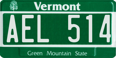 VT license plate AEL514