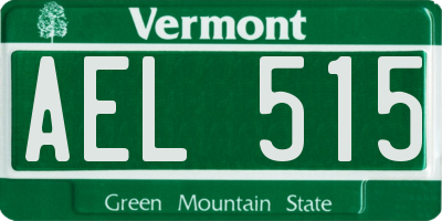 VT license plate AEL515