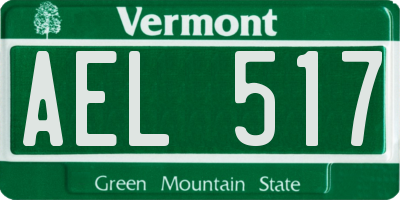 VT license plate AEL517