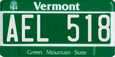 VT license plate AEL518