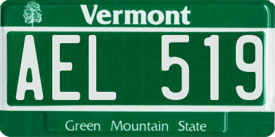 VT license plate AEL519