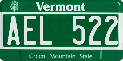 VT license plate AEL522