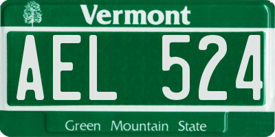 VT license plate AEL524