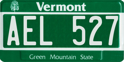 VT license plate AEL527