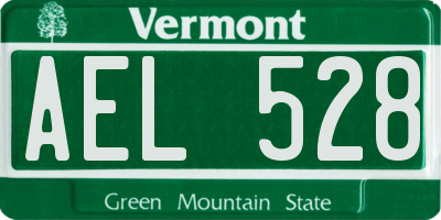 VT license plate AEL528