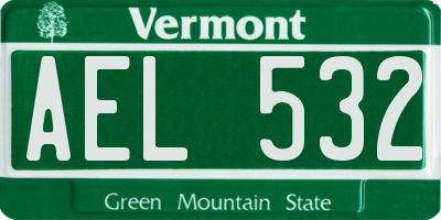 VT license plate AEL532