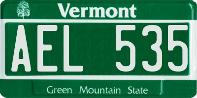 VT license plate AEL535