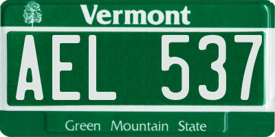 VT license plate AEL537
