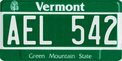 VT license plate AEL542