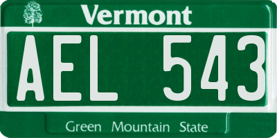 VT license plate AEL543