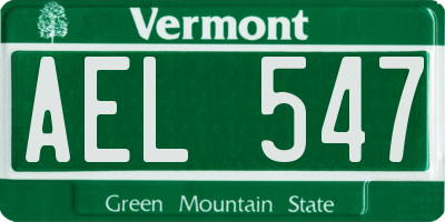 VT license plate AEL547