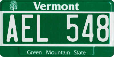VT license plate AEL548