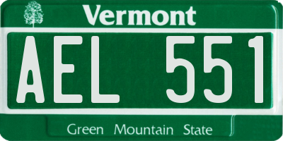 VT license plate AEL551