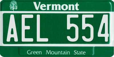 VT license plate AEL554