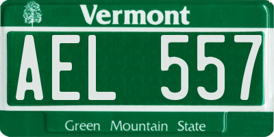 VT license plate AEL557