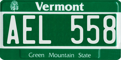 VT license plate AEL558