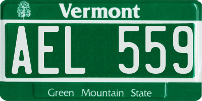 VT license plate AEL559