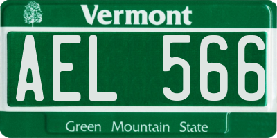VT license plate AEL566