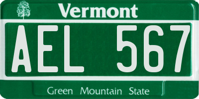 VT license plate AEL567