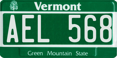 VT license plate AEL568
