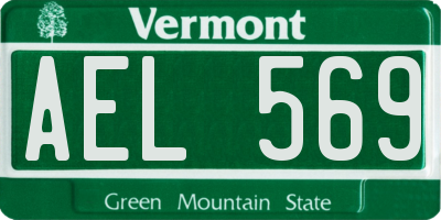 VT license plate AEL569