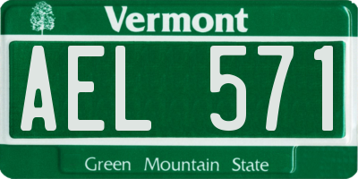 VT license plate AEL571