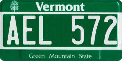 VT license plate AEL572