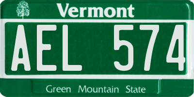 VT license plate AEL574