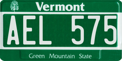 VT license plate AEL575