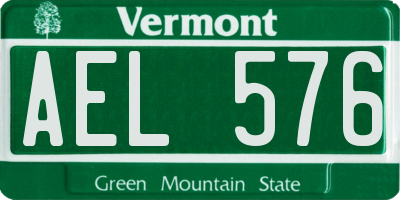 VT license plate AEL576