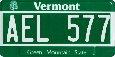VT license plate AEL577