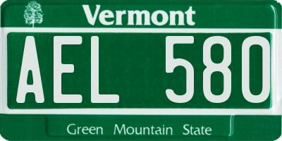 VT license plate AEL580