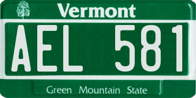VT license plate AEL581