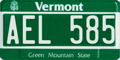 VT license plate AEL585