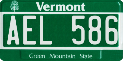 VT license plate AEL586