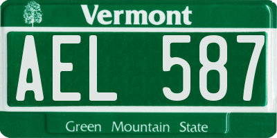 VT license plate AEL587